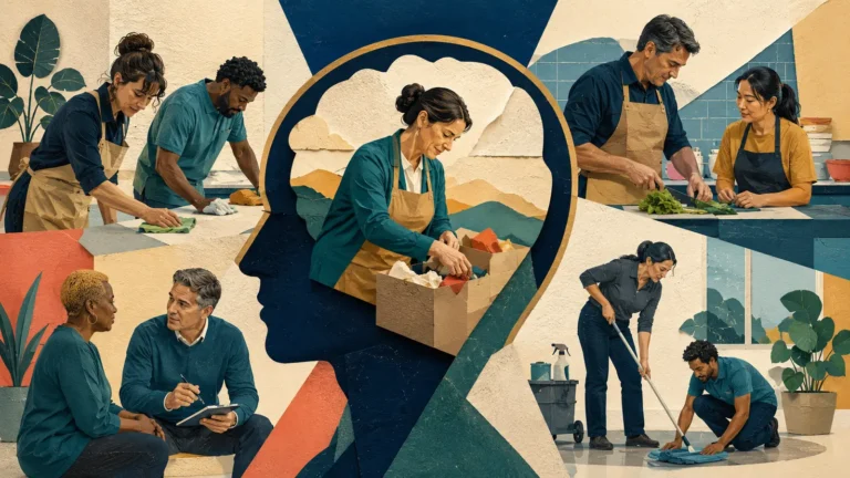 A manager learning several frontline jobs alongside employees